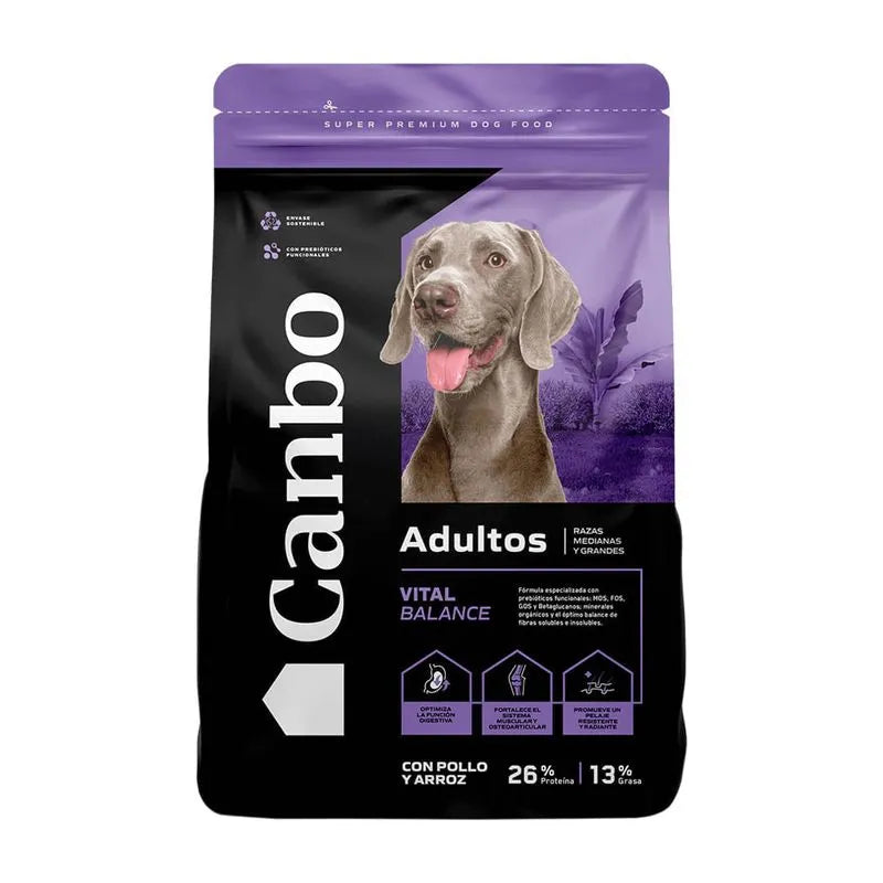 Canbo Vital Balance Perro Adulto Raza Mediana y Grande Pollo y Arroz 15 kg.