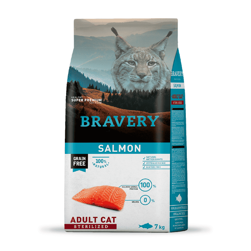 Bravery Gato Adulto Esterilizado Salmón 7 kg.