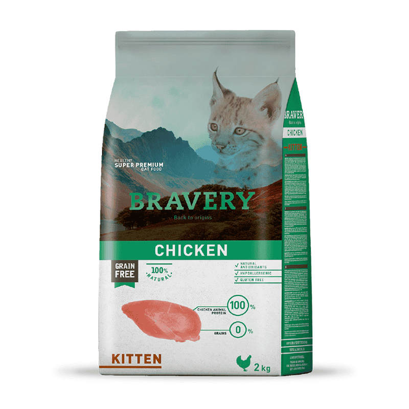 Bravery Gato Kitten Pollo 2 kg.