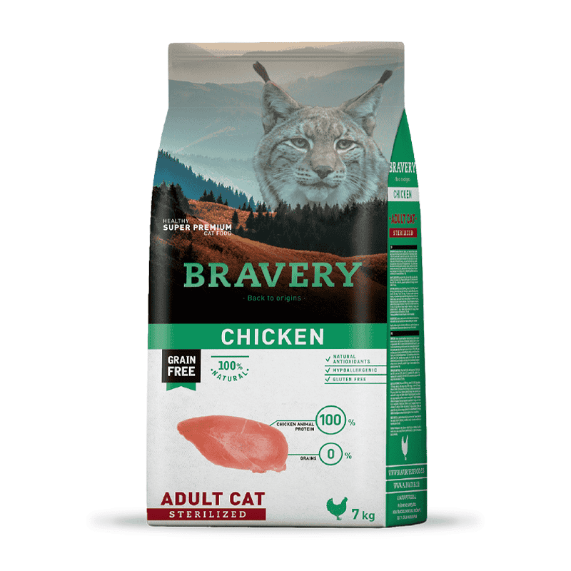 Bravery Gato Adulto Esterilizado Pollo 7 kg