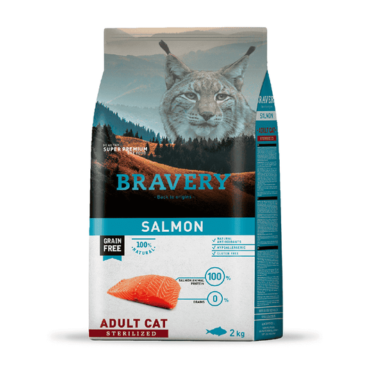 Bravery Gato Adulto Esterilizado Salmón 2 kg.