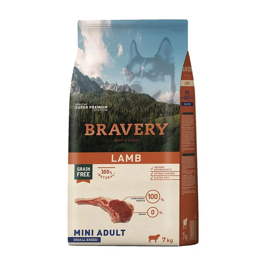 Bravery Adulto Raza Mini y Pequeña Cordero 7 kg.