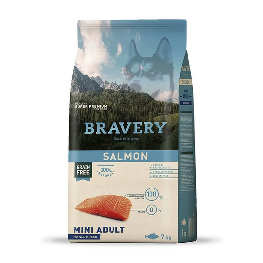 Bravery Adulto Raza Mini y Pequeña Salmón 7 kg.
